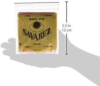 Savarez 520P3 Traditional Special Classical Guitar Strings, High Tension, Red Card