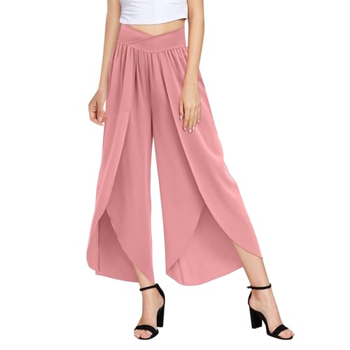 Pantalon de yoga d'été fluide et aéré à jambes larges pour un confort plissé total