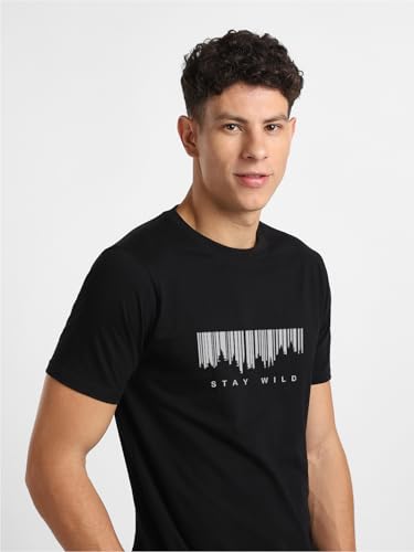 Image of Nobero 100% Cotton T Shirts for Men Stylish | Regular Fit | Graphic Printed T Shirts for Men 180 GSM Combed Cotton | Round Neck Half Sleeve