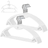 Artifi ハンガー かたくずれ防止 すべらない 20本組 跡がつかない 連結フック付き スーツハンガー 洗濯物干し 360度回転 多機能ハンガー スリム 収納 おしゃれ (ホワイト)
