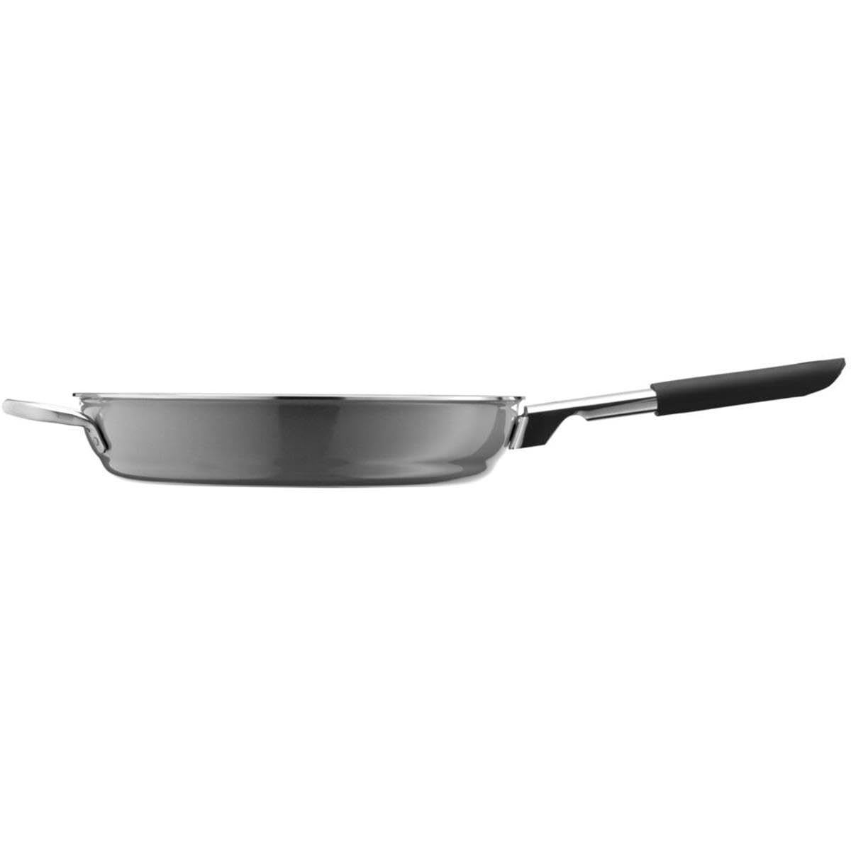 WMF Fusiontec Mineral Bratpfanne Induktion 28 cm, mit Gegengriff, High-Tech Keramik, abnehmbare Hitzschutz-Silikonhülle, kratzfest, grau