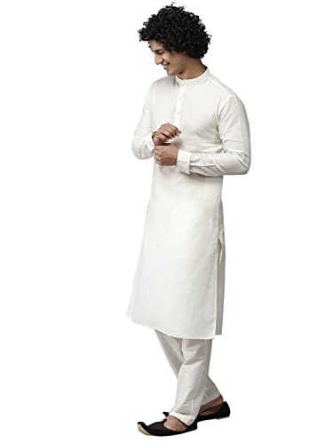 Kurta en soie pure vert mer pour homme : ensemble de pyjama d'exception - 5