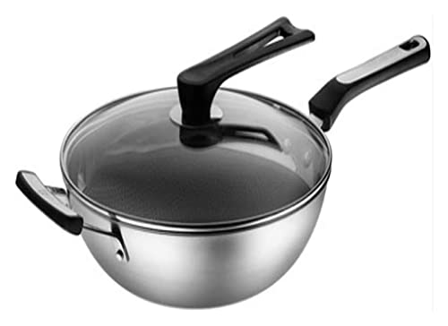 XXSLY Wok Pan Sartén antiadherente Wok Cocina de inducción para el hogar, olla de acero inoxidable