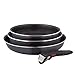 Tefal Ingenio Enjoy - Juego de 3 Sartenes 22/24/28 cm + Mango extraíble, Apto inducción, antiadherentes, revestimiento titanio, Thermo-signal, calentamiento rápido, apto horno