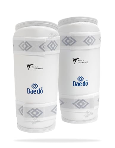DAEDO WT Recognized Taekwondo Shin Guard, Officially Approved for International Competitions, Size:M, Lightweight and Durable Protection