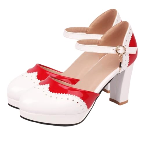 Image of MEOTINA Cute Bow Heels Mary Janes Shoes Women Dress Platform Strappy High Heels Kawaii Shoes