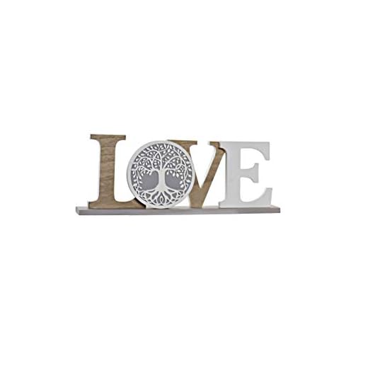 Letras decoración Cartel Sobremesa Arbol Madera 47x17,5x7 cm (LOVE)