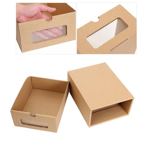 BESTYASH Caja para Zapatos Transparentes Estilo Cajón de Papel Grueso, Tamaño Grande 30x21 Cm, Paquete de 6 Unidades, Organizador Apilable para Zapatos de Mujer y Almacenamiento Doméstico
