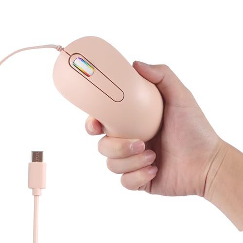 Ratón con cable tipo C silencioso de fácil conexión para Windows, Mac y Android