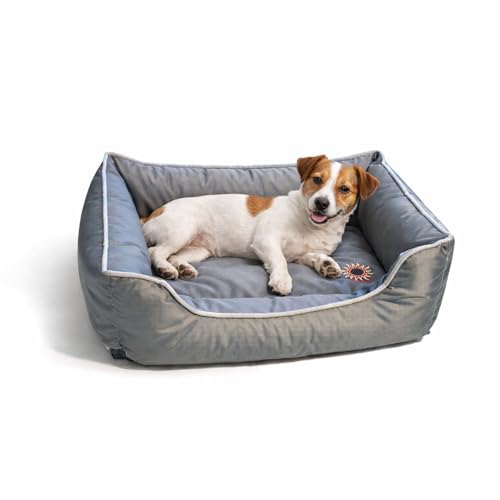 ThermoSwitch Paros LUX grau Hundebett Hundekorb Hundekissen Hundematte Hundematratze wärmend kühlend Winter Sommer waschbar (M - 70 x 50 x 24 cm)