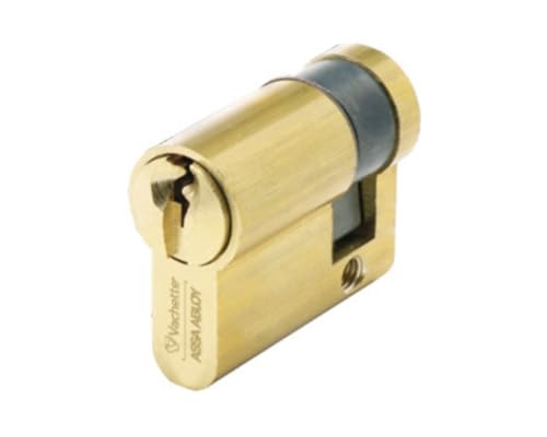 Vachette Demi-Cylindre de Serrure Mécanique V5 pour Porte - Une Entrée 30x10mm - Destiné aux Bureaux et aux Logements - Résistant Crochetage - 3 Clés - Installation Facile - Garantie 2 Ans - Laiton