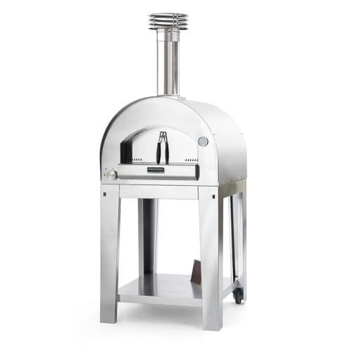 Fontana Forni Napoli Luxury Italian Outdoor Pizza Oven - Gas and Wood Fired for Residential Use,...
