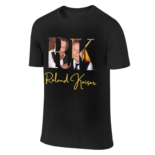 Roland Herren Baumwolle Kaiserroland T-Shirt Kaiser Klassisches Rundhals Kurzarm Sommer Lässig Schwarz Tshirts Regular Fit Tee T Shirts für Männer Jungen Fans Geschenk
