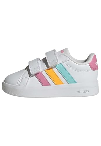 adidas Mixte bébé Grand Court 3.0 Shoes Infants, FTWR White/Bliss Pink/Lucid Tangerine, 24 EU