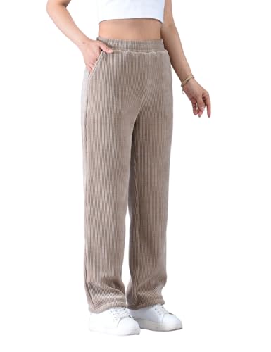 Zoulee Women's High-Rise Straight-Leg Pull-On Wide-Wale Corduroy Drawstring Pants4