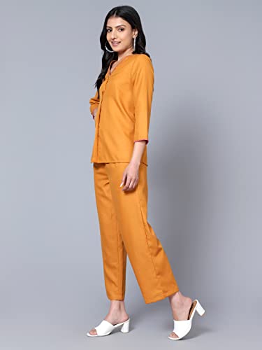 Image of Bani Women Co-ord Set, Top and Trouser Set 2 Piece Outfit, 3 /4 Sleeves Embroided V Neck, Coord Sets for Women| Western Dress, Stylish Design for All Occasions