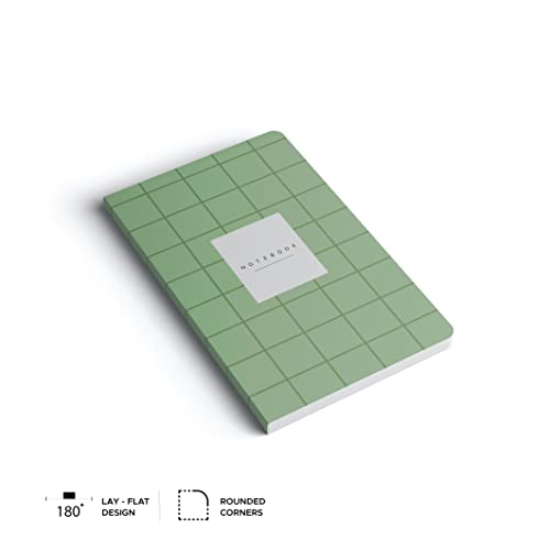 Image of FACTOR NOTES 100 GSM A5 Notebook: Plain | 144 Pages (Green Grid)