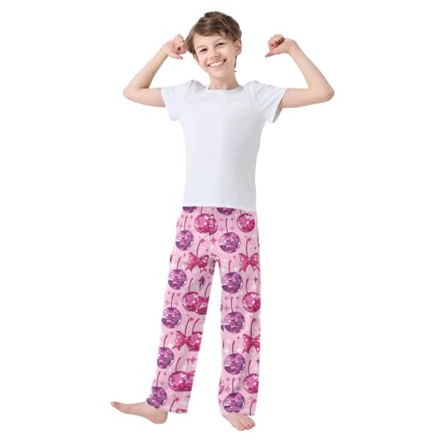 Pajama Bottoms, Mirror Ball with Bow Sleeping Pant Lounge Wear Pajamas Long Pants Sleepwear Pjs2