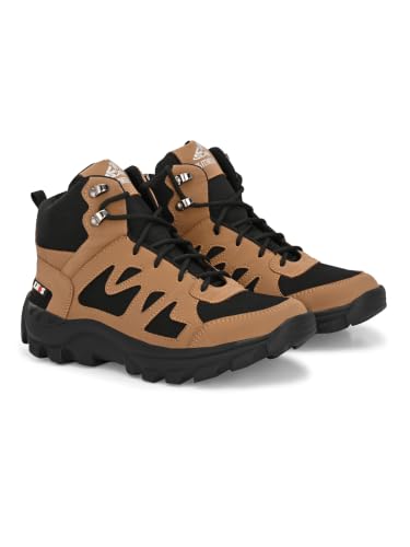Image of Leo's Fitness Waterproof Canvas High Ankle Boots for Trekking Hiking & Other Casual Purpose