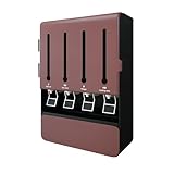 BRQ スパイスラック 多機能 壁掛け式 調味料ラック プッシュ蛇口付き 調理油ポット 醤油・酢収納 防水 防湿 キッチン収納 省スペース ディスペンサー付き ボトルラック ポータブル コンパクト整理 (ダークレッド)