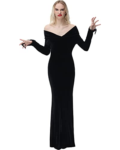 Nanameei Halloween Sexy Gothic Dress For Women Renaissance Vintage Costume Long Party Evening Dress Black M thumb #4