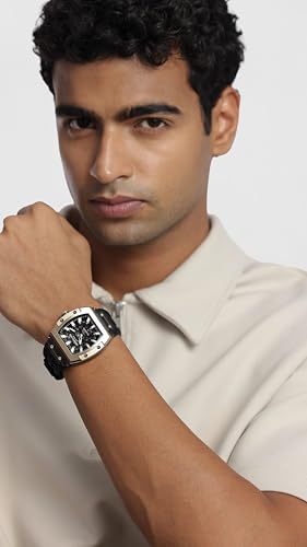 Image of KENNETH COLE Automatic Analog Black Dial Black Silicon Strap Watch for Men - KCWGZ0076805MNW