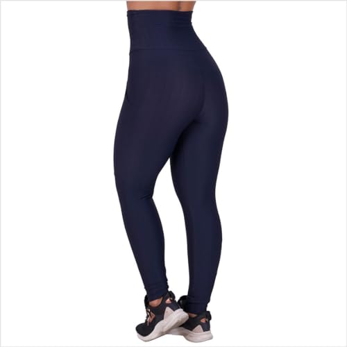 Calça Legging Cintura Alta Academia Poliamida Com Bolso Fitness (M, Preto)