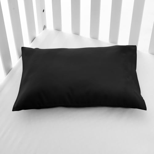 Image of EXQ Home Toddler Pillowcases Zippered 13x18 Travel Pillow Case Set of 2, Small Pillow Case for Baby Pillow Sized 12x16, 13x18, Kids Pillowcases 2 Pack Machine Washable (Black)