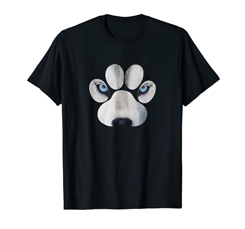 Siberian Husky Eyes Awesome Cute Huskies Paw Face T-Shirt