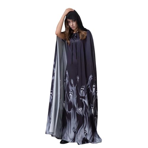 Generisch Vestido de Halloween para mujer, bruja y disfraz de bruja verde, vestido gótico para mujer (negro, XL)