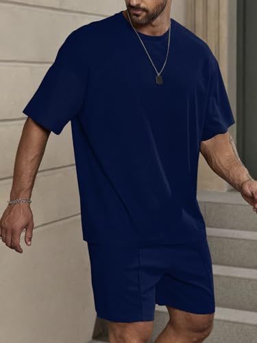 Image of Vogaan Men's T-Shirt and Shorts Set | Top & Shorts Night Suits Set | Night Wear for Men | Holiday Outfits for Men's