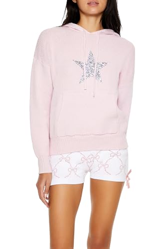 Forever 21 Women's Hooded Glitter Star Sweater