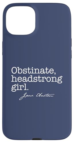 OBSTINATE HEADSTRONG GIRL Jane Austen ���p Meme ON BACK �X�}�z�P�[�X iPhone 15 Plus �p