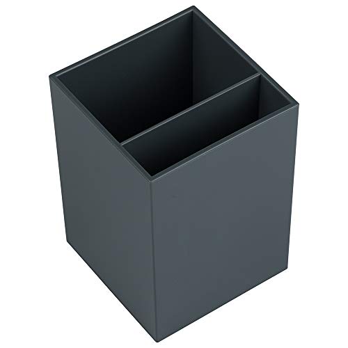 Image of JAM PAPER Plastic Pen Holder - Grey - Desktop Pencil Cup Sold Individually