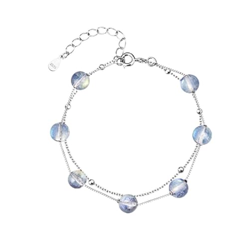 Pulsera de encanto de doble luna de doble capa accesorios para mujeres