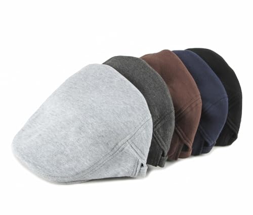 Image of Quanhaigou Men's Cotton Flat Ivy Gatsby Newsboy Driving Hat Adjustable Irish Cabbie Ivy Driving Hunting Cap