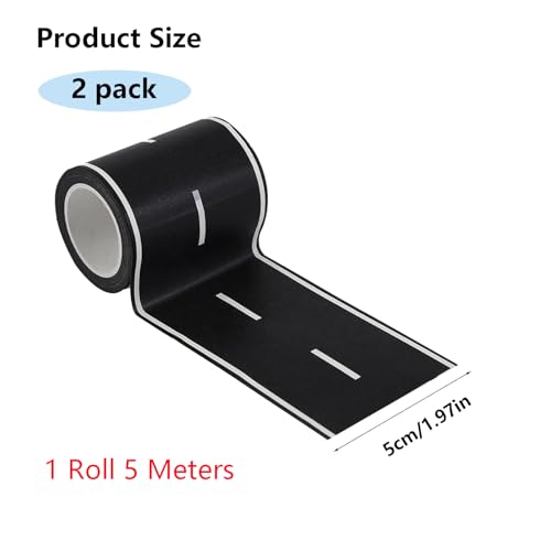 image for HMPBEFU 2 Pack 32.8 ft x 2in. Black Roadway Track Tape, Road Tape for 