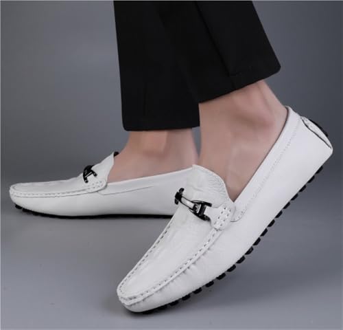Men's Loafers Faux Crocodile Print Leather Flat Heel Lightweight Slip Resistant Anti-Slip Flexible Driving Slip-on3