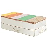 JUBORUI 2 Capas Cajas Almacenaje Ropa 56-96L,Beige