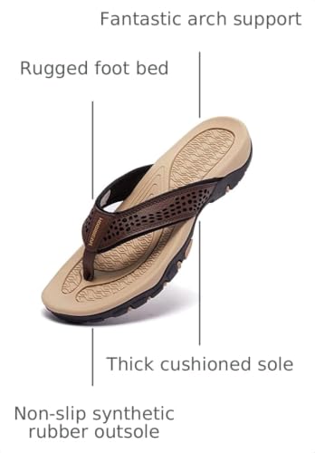Image of GUBARUN Mens Sport Flip Flops Comfort Casual Thong Sandals Outdoor