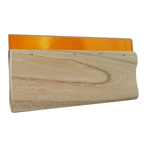 Fxzqgnh Rasqueta de serigrafía con mango de madera antideslizante, espátula manual de tinta de goma alta, accesorio para talleres creativos, multicolor, 30 x 3,5 x 0,7 cm