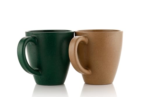 Image of Clazkit Earth Friendly Statement Coffee Mug Set of 2 Cups and Mugs Made with Rice Husk /Cup /Microwave Safe Mugs[Reheat Only] Cute Mugs for Gift