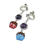 イヤリング アメジスト 鬼 赤おに 青おに 節分チャーム 紫水晶 シルバーカラー スクリューバック 【 開運 アイテム 】