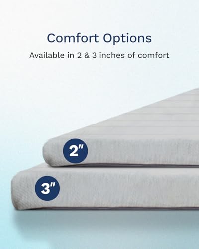 Image of ViscoSoft Dusk 3-Inch Memory Foam Mattress Topper - Full Mattress Topper, Washable Cover, Cooling & Back Pain Relief, CertiPUR-US Performance Tested and Certified Foam