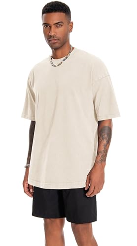 Image of Oversized Tshirts for Men Short Sleeve Vintage Washed Basic Loose Tees 2026