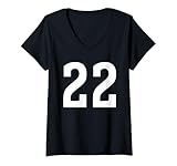 Photo Gallery donna numero venti due #22 sport team uniforme compleanno 22 maglietta con collo a v Photo Gallery donna numero venti due #22 sport team uniforme compleanno 22 maglietta con collo a v