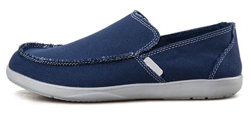 SPATI Men's Canvas Linen Slip On Loafer Lightweight Breathable Casual Shoes Orthopedic Travel for Summer Autumn Spring Walking Shoes for Men
