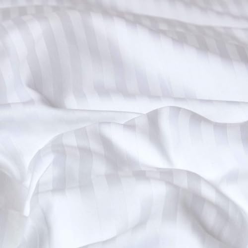 HOMESCAPES 2er-Set Damast Kissenbezug weiß 48x74 cm mit Satin-Streifen & Hotelverschluss, 100% ägyptische Baumwolle, Fadendichte 330 – Ansicht 4