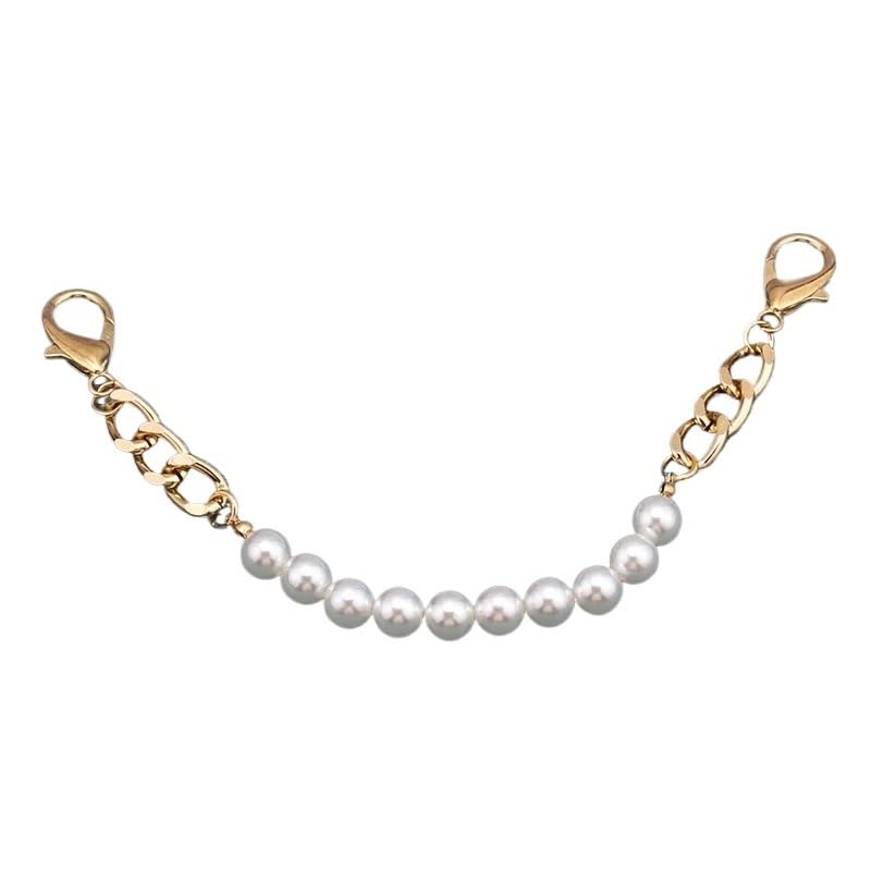 WANGSHAOWEI Bag Chain 25cm Pearls Chain Strap For Handbag Fashion Accessories For Handbags Handles For Handbag Pearl Bag Chain Metal Chains Chain Strap(Gole)