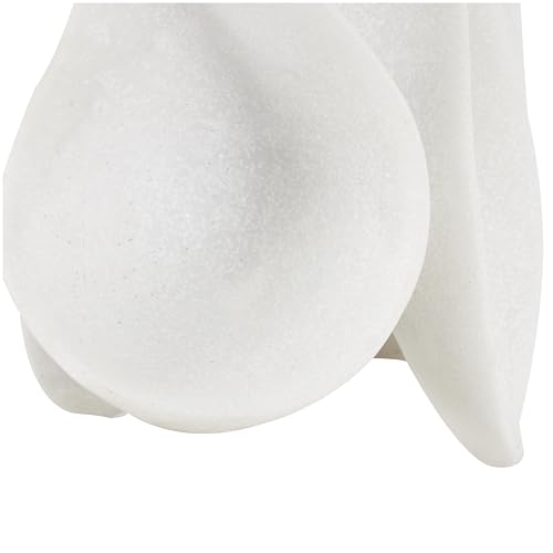 Sculpture abstraite ondulée blanche Deco 79 en polystone texturé de 30 cm
